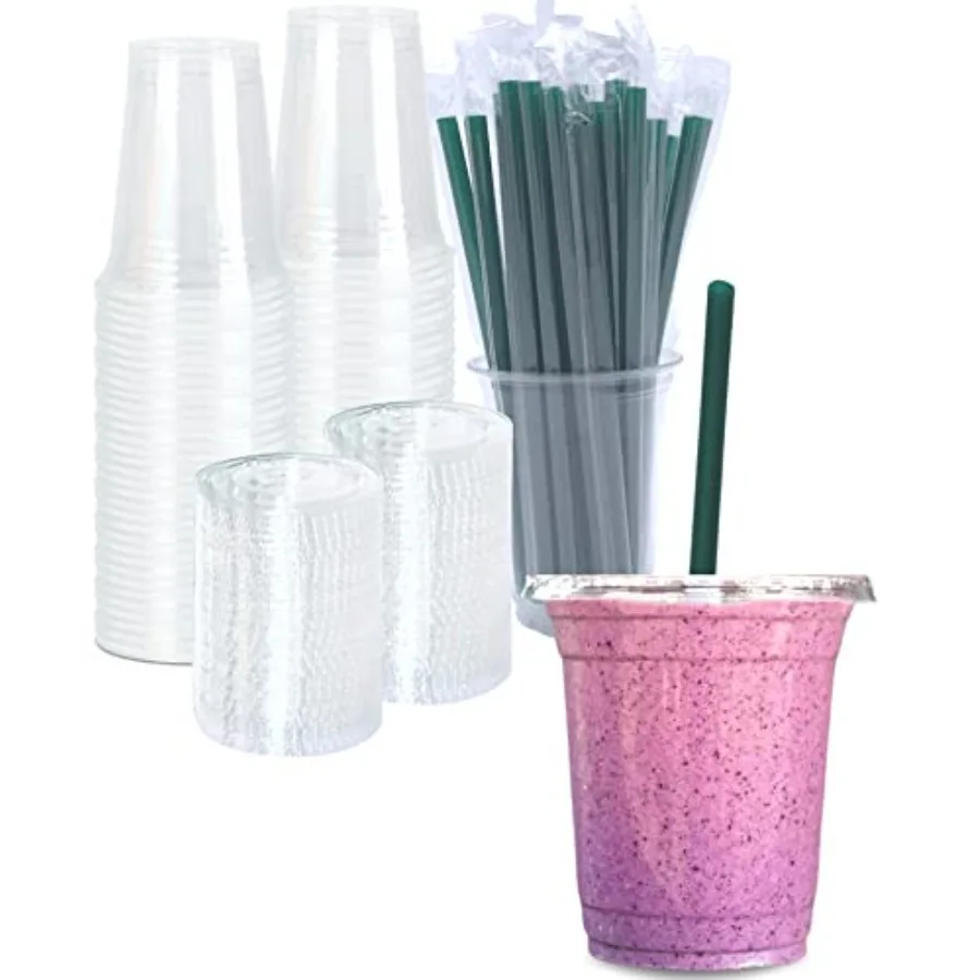 Clear Plastic with Lids and STRAWS, Disposable Drinking Cups for Cold Drinks, Iced Coffee, Milkshakes, Smoothies, 25 Sets
Clear Plastic with Lids and STRAWS, Disposable Drinking Cups for Cold Drinks, Iced Coffee, Milkshakes, Smoothies, 25 Sets