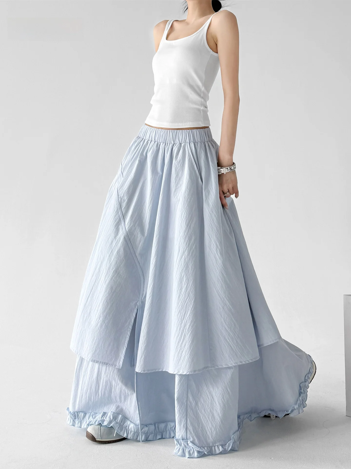 Blue Cake Skirt Women's A-Line Midi Skirt Elastic Waist Commute Friendly Spring Summer New Style Fairy Tale Wind Fashionable
Blue Cake Skirt Women's A-Line Midi Skirt Elastic Waist Commute Friendly Spring Summer New Style Fairy Tale Wind Fashionable