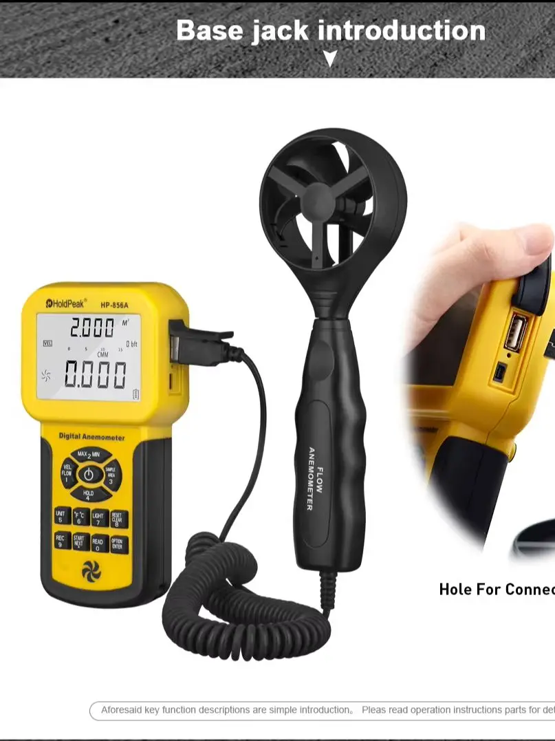Digital Anemometer Air Flow Meter 0.0-45m/s Wind Speed Temperature Tester USB Data Logging
Digital Anemometer Air Flow Meter 0.0-45m/s Wind Speed Temperature Tester USB Data Logging