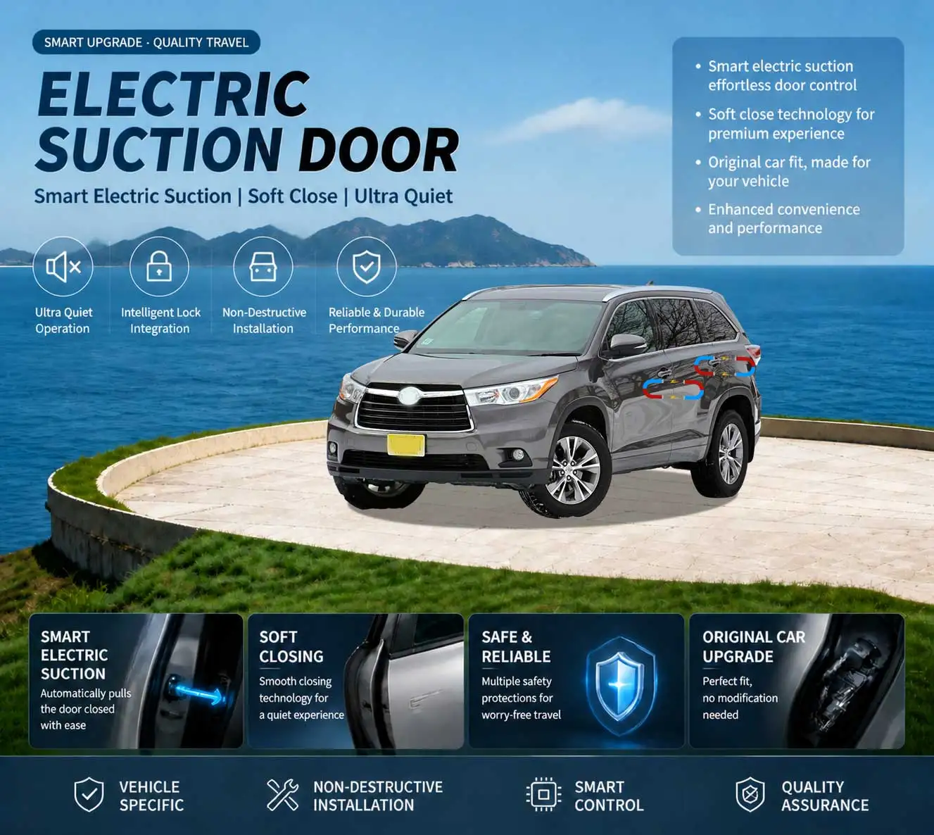 Car-Specific Auto Soft Close Door & Electric Tailgate Modification Kit for Toyota Highlander 3rd Gen XU50 2014-2019
Car-Specific Auto Soft Close Door & Electric Tailgate Modification Kit for Toyota Highlander 3rd Gen XU50 2014-2019