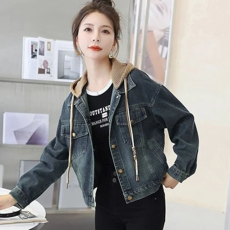 Women's Short Denim With Hood Retro Loose Fit Casual Spring/autumn Outerwear Mini Size
Women's Short Denim With Hood Retro Loose Fit Casual Spring/autumn Outerwear Mini Size