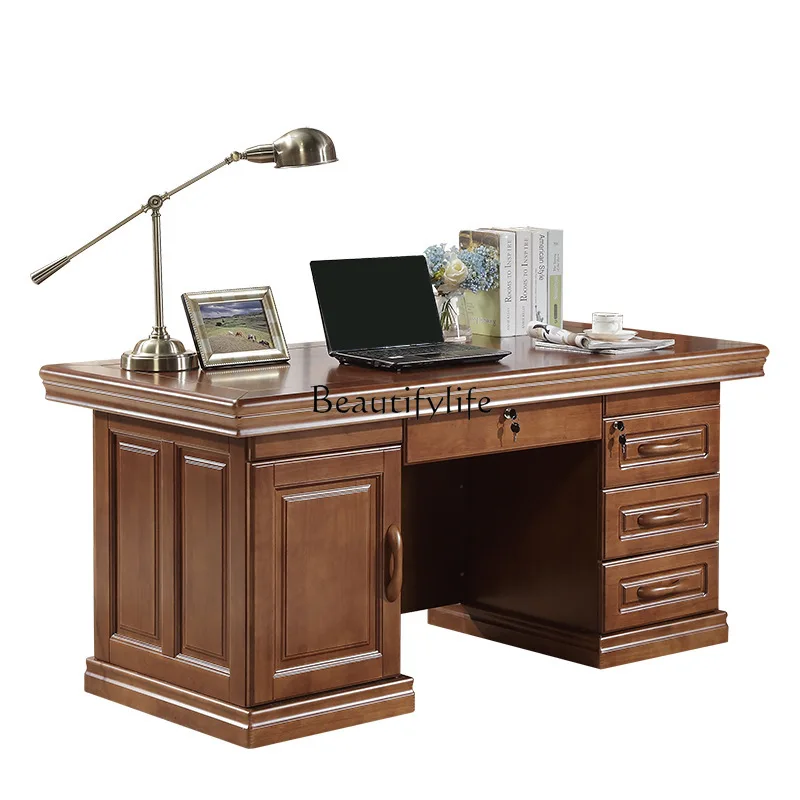 Solid wood desk Business computer Desktop table 1.8 meters 1.6 meters 1.4m Household
Solid wood desk Business computer Desktop table 1.8 meters 1.6 meters 1.4m Household