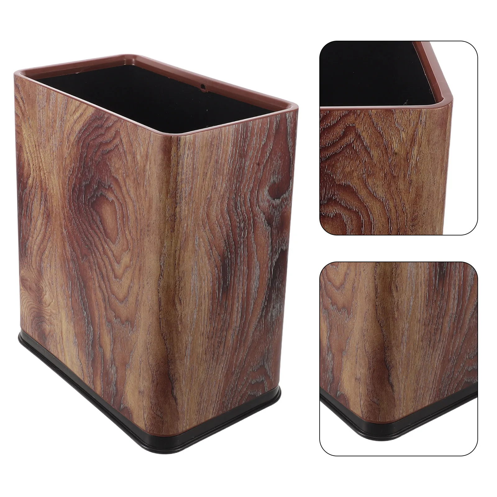 Slim Wood Grain Trash Can Vintage Imitation Wood Plastic Garbage Bin 12x11x7 Inch Narrow Floor Wastebasket for Bathroom Kitchen
Slim Wood Grain Trash Can Vintage Imitation Wood Plastic Garbage Bin 12x11x7 Inch Narrow Floor Wastebasket for Bathroom Kitchen