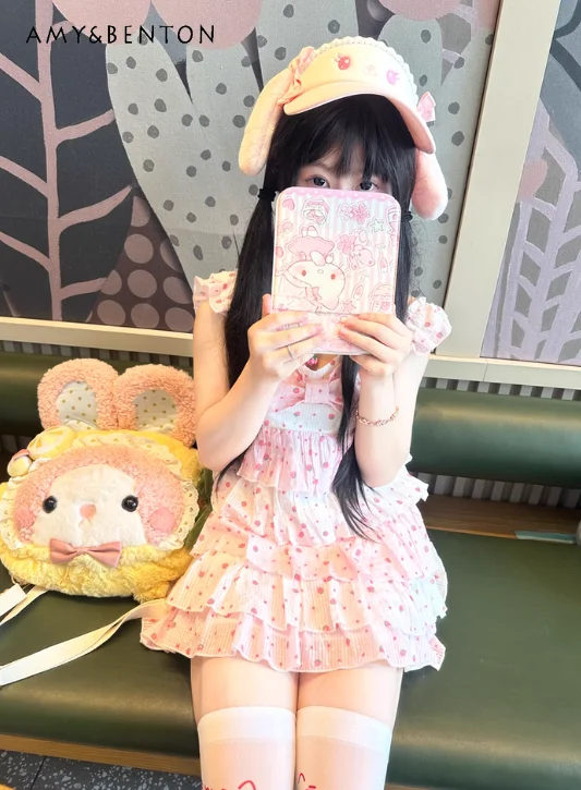 2025 Summer New Pink AND White Daughter Dress Pure Cotton Girl Suspender Sweet Flying Sleeves High Waist Short Dress
2025 Summer New Pink AND White Daughter Dress Pure Cotton Girl Suspender Sweet Flying Sleeves High Waist Short Dress
