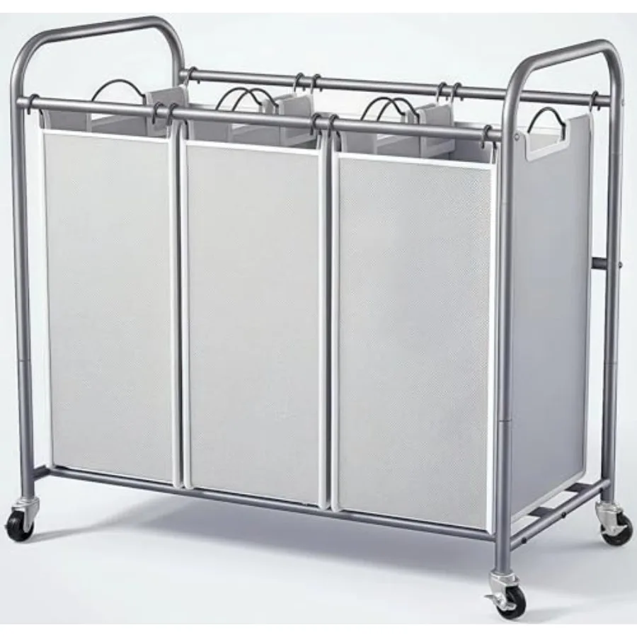 Laundry Sorter Hamper 3 Section Divided Laundry Basket Organizer with Heavy Duty Lockable Wheels and Removable Bags Rolling Clo
Laundry Sorter Hamper 3 Section Divided Laundry Basket Organizer with Heavy Duty Lockable Wheels and Removable Bags Rolling Clo