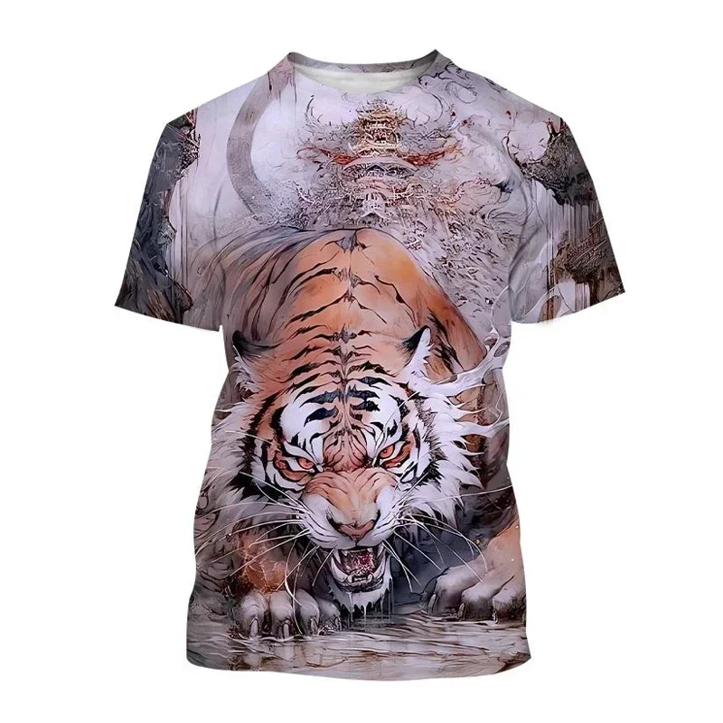 Summer Fashion Cool Animal Tiger Pattern 3Dt Shirt Personality Casual Street Style Printed T Shirt Round Neck Short Sleeve Top
Summer Fashion Cool Animal Tiger Pattern 3Dt Shirt Personality Casual Street Style Printed T Shirt Round Neck Short Sleeve Top