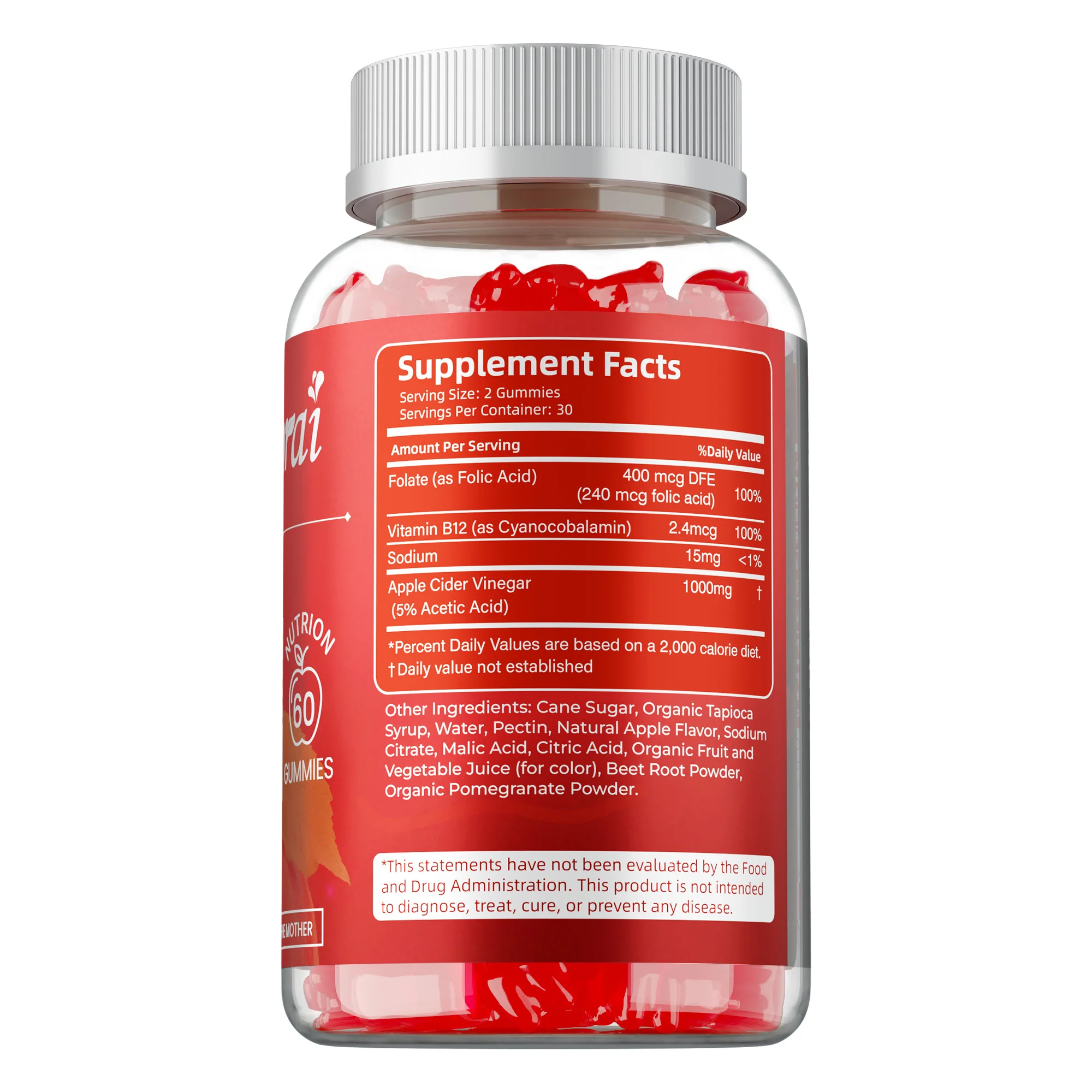 Apple Cider Vinegar Gummies - Suppress Appetite, Promote Fat Metabolism and Digestive Health, Anti-oxidation, Detoxification
Apple Cider Vinegar Gummies - Suppress Appetite, Promote Fat Metabolism and Digestive Health, Anti-oxidation, Detoxification