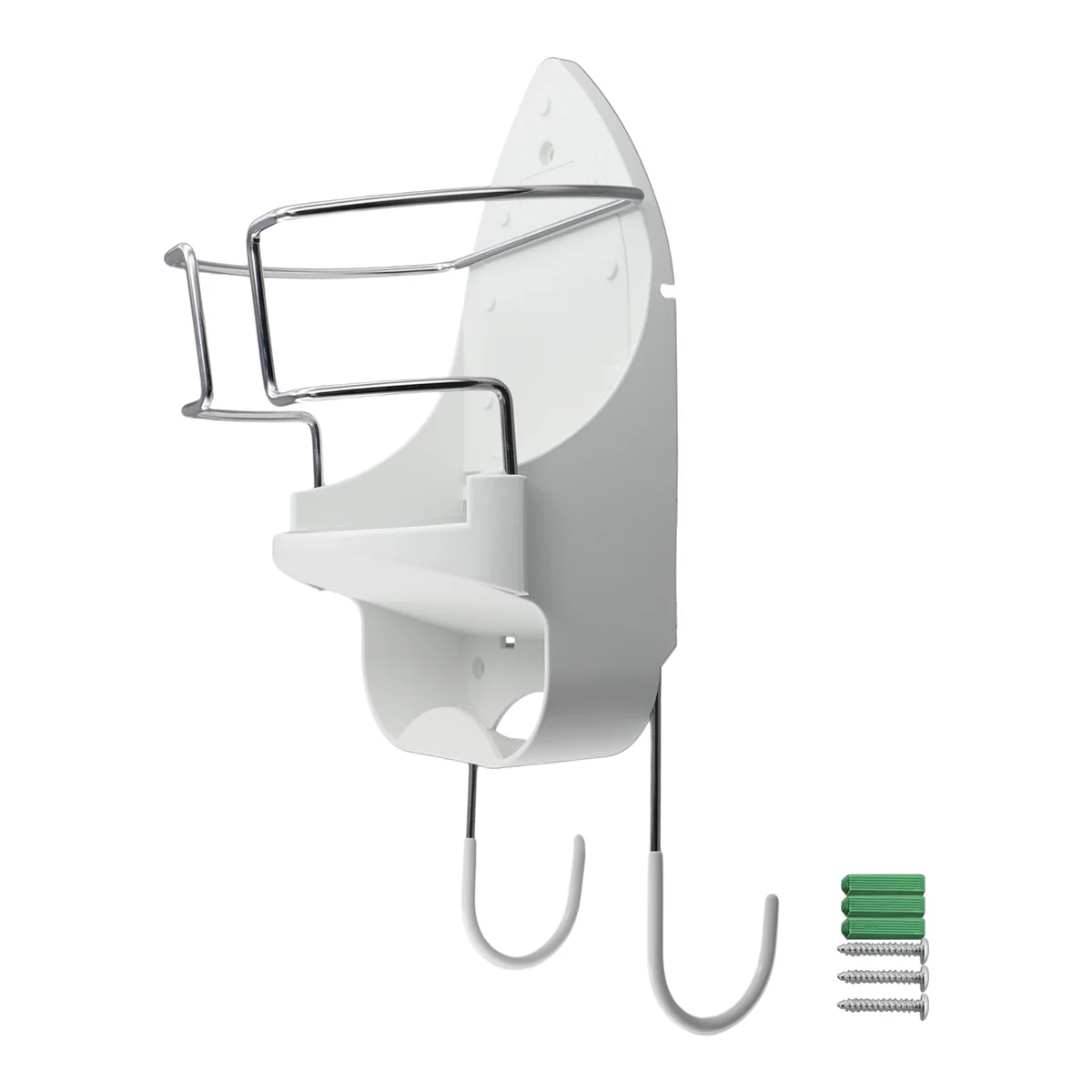 Iron Board Hanger Wall Mount Electric Iron Holder Iron and Ironing Board Storage Organizer Shelf with Removable Hooks -2
Iron Board Hanger Wall Mount Electric Iron Holder Iron and Ironing Board Storage Organizer Shelf with Removable Hooks -2