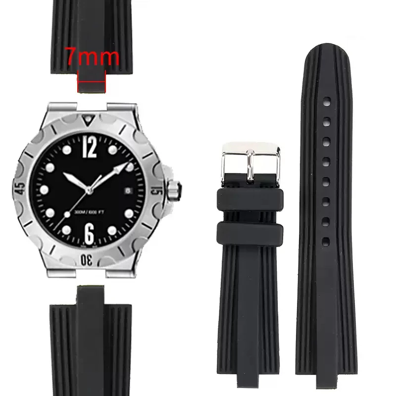 For Bulgari DIAGONO series raised mouth watch band waterproof silicone watch band black watch accessories 22 * 7mm
For Bulgari DIAGONO series raised mouth watch band waterproof silicone watch band black watch accessories 22 * 7mm