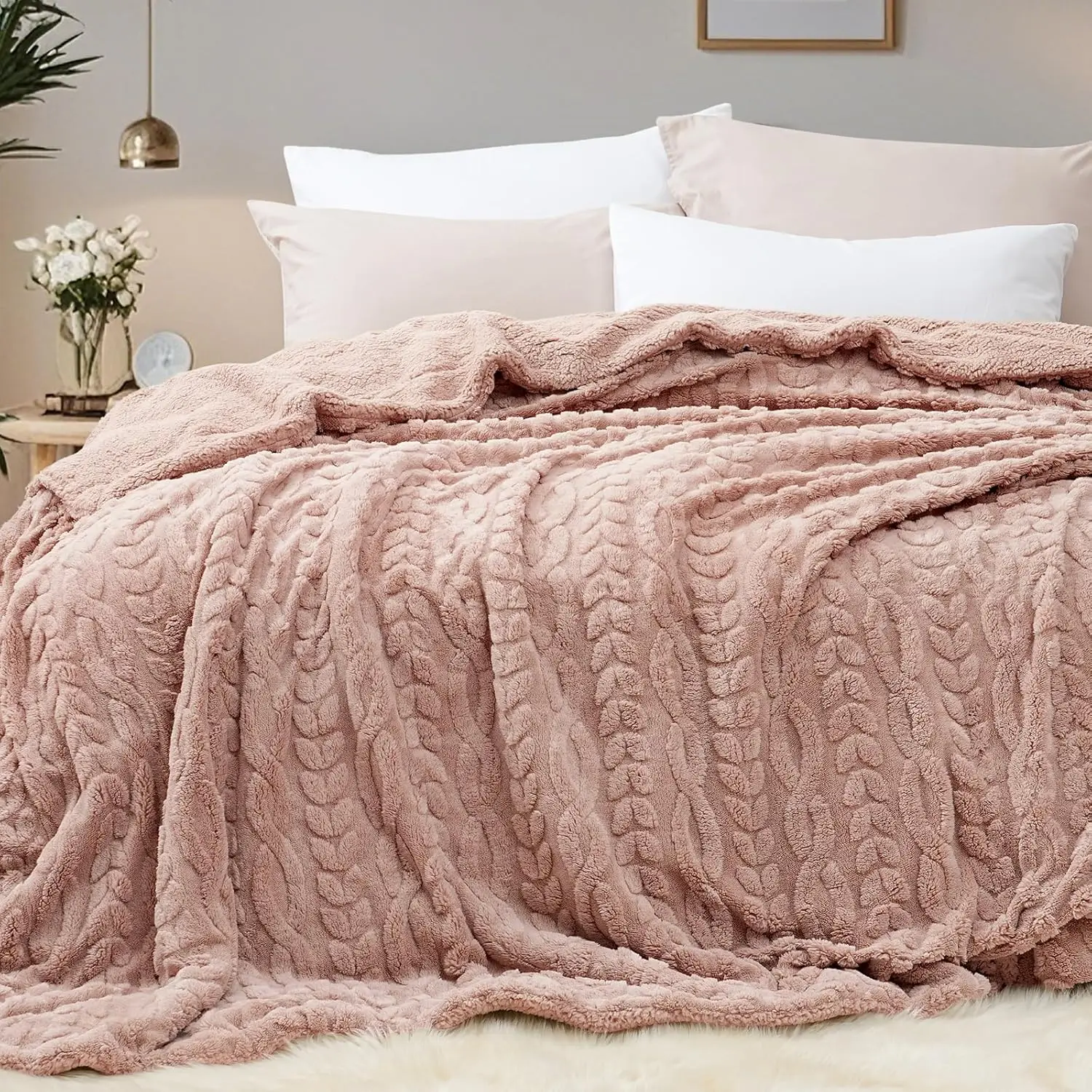 Fluffy Sherpa Blanket King Size For Winter, Warm And Soft, 510Gsm 3D Jacquard Thi Shaggy Fleece Plush Blanket For Sofa Bed,
Fluffy Sherpa Blanket King Size For Winter, Warm And Soft, 510Gsm 3D Jacquard Thi Shaggy Fleece Plush Blanket For Sofa Bed,