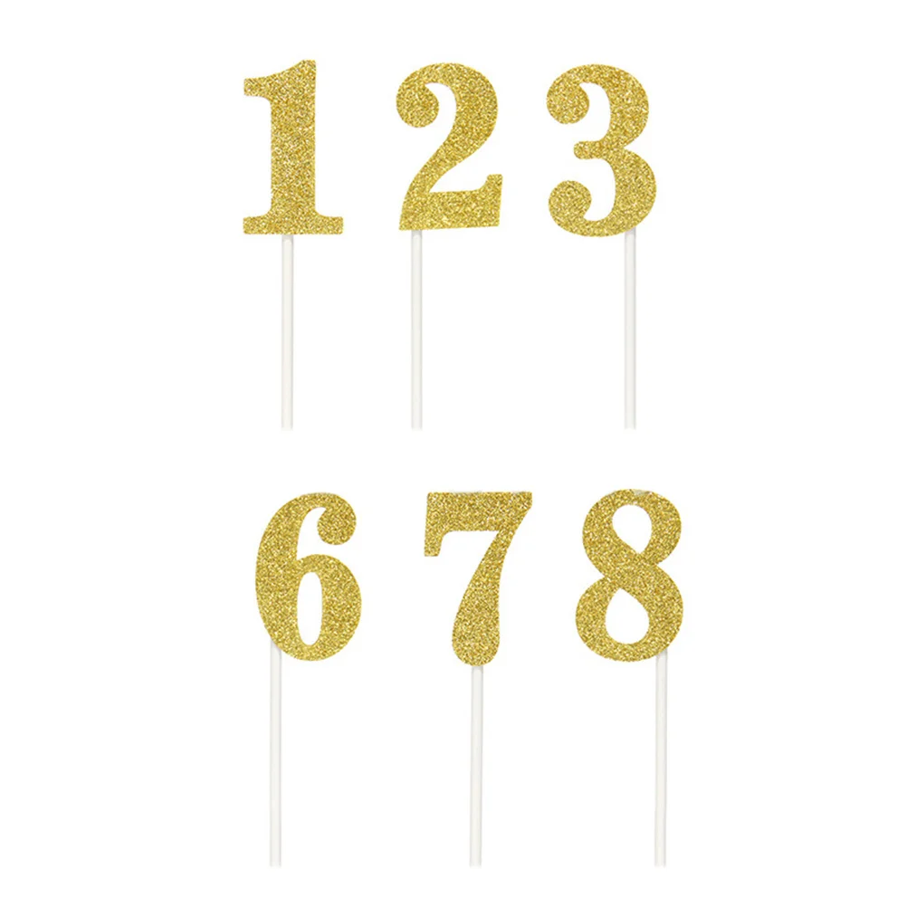 10Pcs Number 0-9 Glitter Cake Picks Golden Paper Toppers for Birthday Celebration Wedding Dessert Cupcake Decoration Supplies
10Pcs Number 0-9 Glitter Cake Picks Golden Paper Toppers for Birthday Celebration Wedding Dessert Cupcake Decoration Supplies