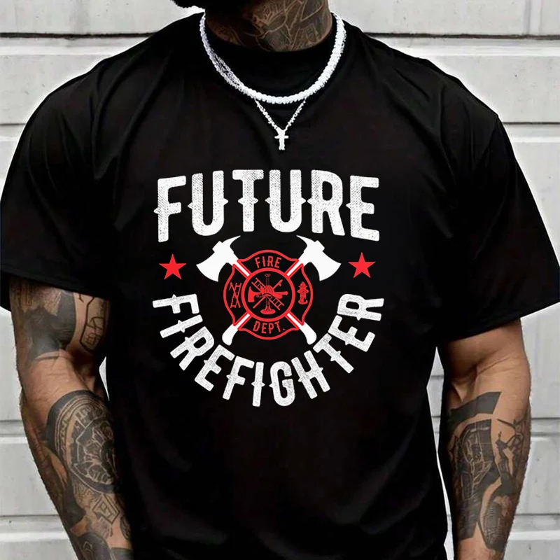 Future Firefighter Print Men's Fashion T-shirt Casual Trendy Tshirts For Summer Short Sleeve Comfortable Tops
Future Firefighter Print Men's Fashion T-shirt Casual Trendy Tshirts For Summer Short Sleeve Comfortable Tops