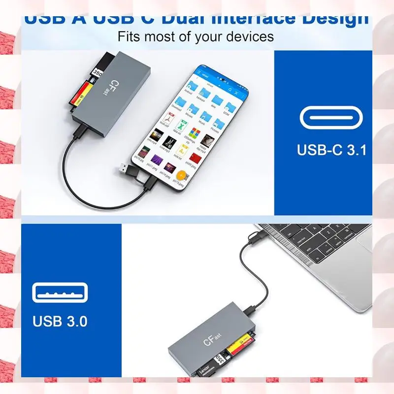 ABGN 6 Cards At The Same Time Read CF/MS/SD/TF/XD/Cfast Camera Card Reader Mobile Phone Tablet Memory Card Reader
ABGN 6 Cards At The Same Time Read CF/MS/SD/TF/XD/Cfast Camera Card Reader Mobile Phone Tablet Memory Card Reader