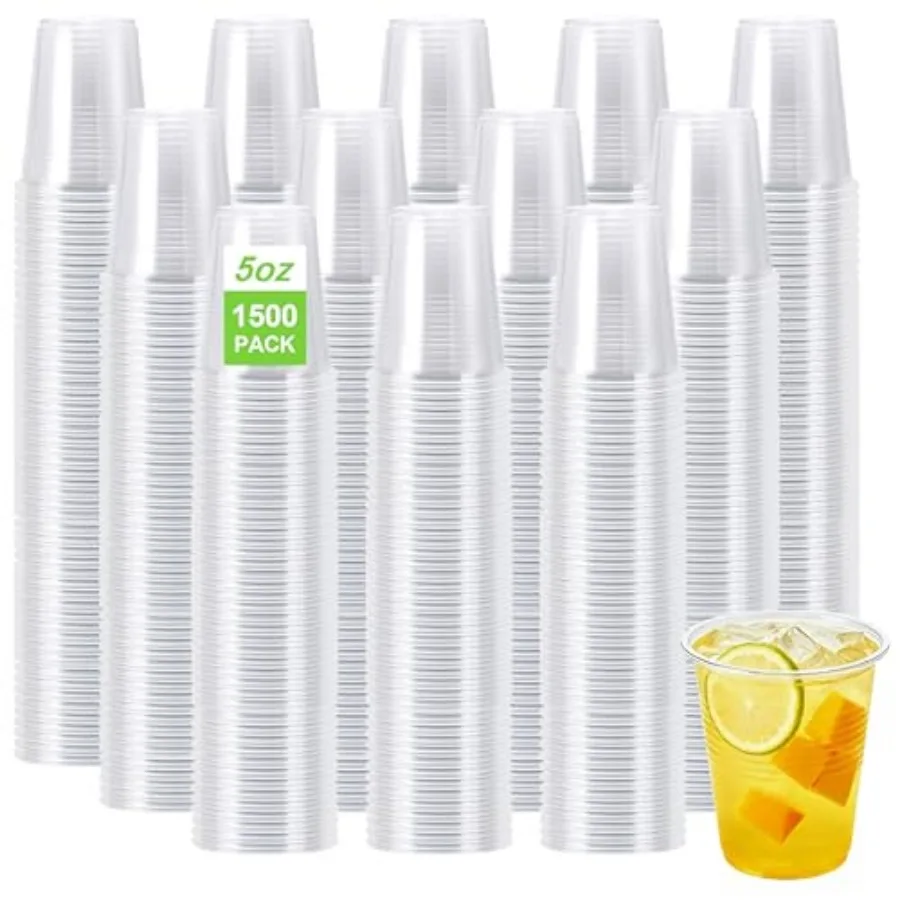 1500 Pack 5 oz Clear Plastic Cups, Disposable Party Cups, Small Clear Plastic Cocktail Tumblers for Mouthwash Bathroom, Tasting
1500 Pack 5 oz Clear Plastic Cups, Disposable Party Cups, Small Clear Plastic Cocktail Tumblers for Mouthwash Bathroom, Tasting