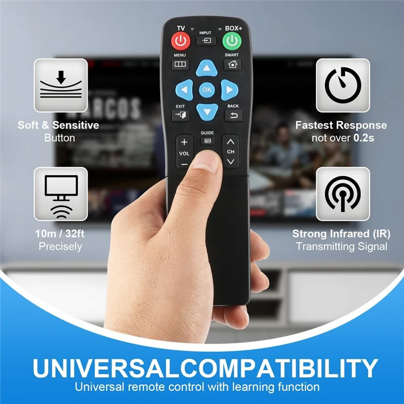 AAAEL-For Seniors, Universal Remote Big Buttons, 2-Device Control, Learning Functionality–TV, DVD, Streaming Support
AAAEL-For Seniors, Universal Remote Big Buttons, 2-Device Control, Learning Functionality–TV, DVD, Streaming Support