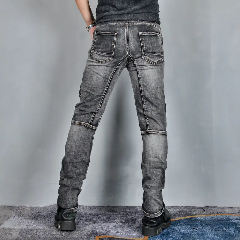 Fashion Men's Vintage Distressed Kevlar Motorcycle Jeans Elastic Anti-Fall Biker Riding Pants with Silicone Protective Gear
Fashion Men's Vintage Distressed Kevlar Motorcycle Jeans Elastic Anti-Fall Biker Riding Pants with Silicone Protective Gear