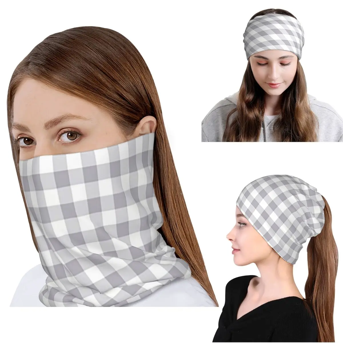 Gray And White Gingham Bandana Neck Gaiter Wrap Scarf Multifunction Headwear Beanies Hat Unisex Adult Winter
Gray And White Gingham Bandana Neck Gaiter Wrap Scarf Multifunction Headwear Beanies Hat Unisex Adult Winter