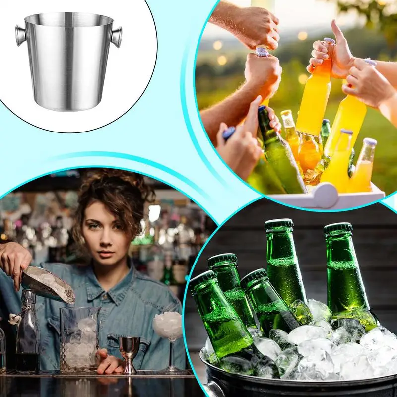Ведро для льда, 2 л, контейнер для ванны для напитков, изолированный контейнер из нержавеющей стали, большой холодильник, контейнер для ванны для напитков с ручкой, шампанское 
Ведро для льда, 2 л, контейнер для ванны для напитков, изолированный контейнер из нержавеющей стали, большой холодильник, контейнер для ванны для напитков с ручкой, шампанское