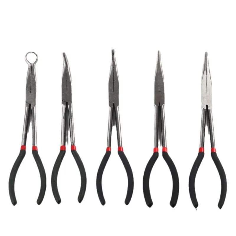 Extended pointed nose pliers 5PCS canvas bag cover to 11 inch 280MM pointed elbow O-angle
Extended pointed nose pliers 5PCS canvas bag cover to 11 inch 280MM pointed elbow O-angle