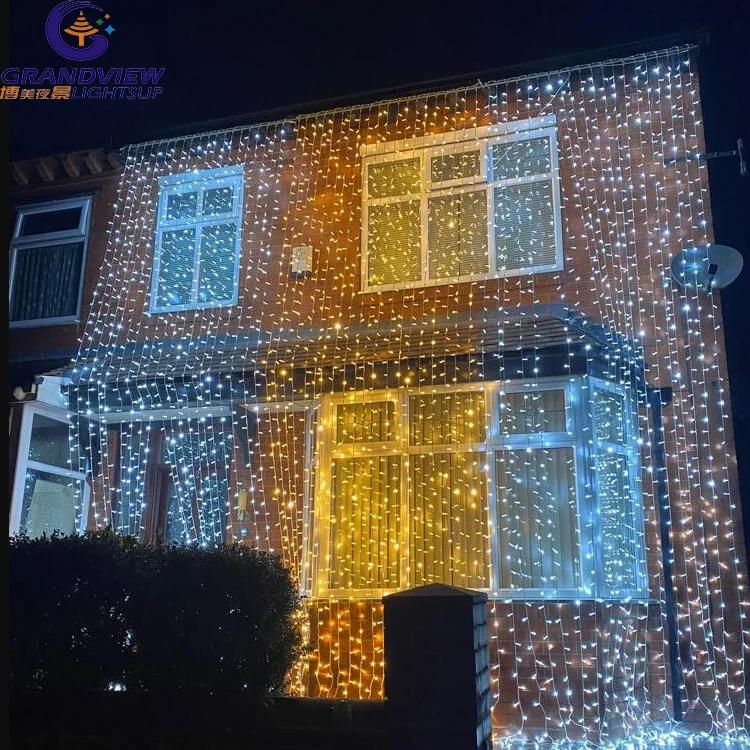 Outdoor Waterproof LED Light Curtain LED Christmas Lights for Holiday Decoration
Outdoor Waterproof LED Light Curtain LED Christmas Lights for Holiday Decoration