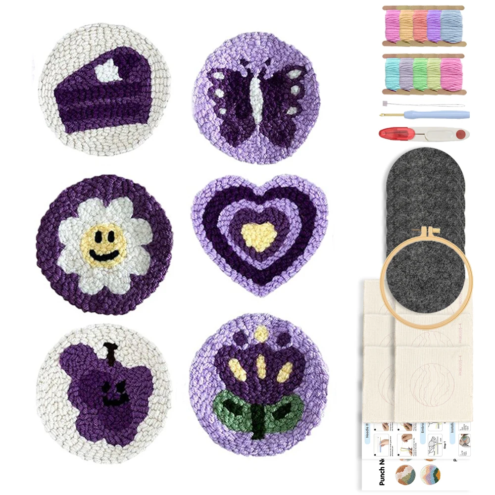 GATYZTORY 6PCS Butterfly Pattern Punch Needle Coaster Starter Kits Punch Needle Embroidery Kit Tufted Coaster Art Craft Gifts
GATYZTORY 6PCS Butterfly Pattern Punch Needle Coaster Starter Kits Punch Needle Embroidery Kit Tufted Coaster Art Craft Gifts