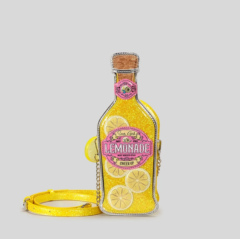 Creative Metal Chain Shoulder Bag Lemon Spray Bottle Shape Crossbody Bag Adult Wine Bottle Shape Handbag New Strange Letter Bag
Creative Metal Chain Shoulder Bag Lemon Spray Bottle Shape Crossbody Bag Adult Wine Bottle Shape Handbag New Strange Letter Bag
