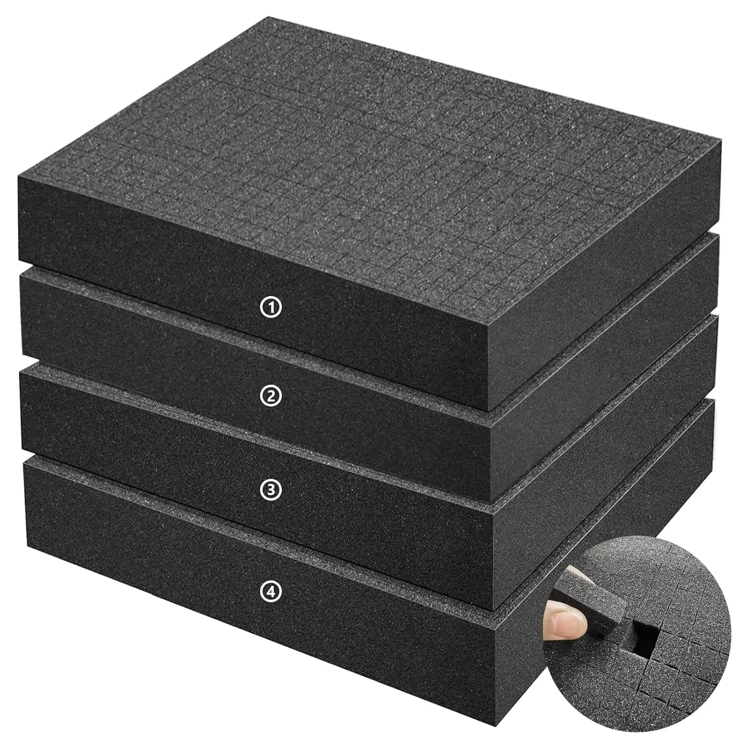4 Pack Pick and Pluck Foam Sheets for Gun Case, 16x12x2 Inch Polyurethane Toolbox Inserts with Customizable Compartments for
4 Pack Pick and Pluck Foam Sheets for Gun Case, 16x12x2 Inch Polyurethane Toolbox Inserts with Customizable Compartments for