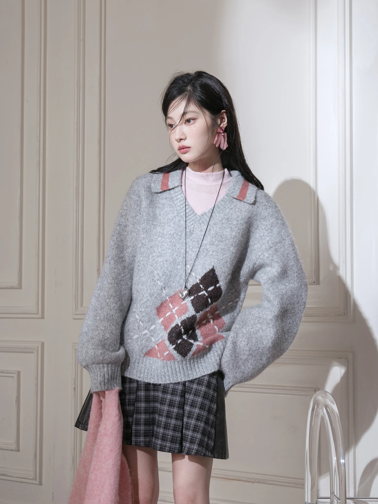 COTRE Saint Academy Mist Frost Cloud ey Diamond Pattern Color Blo Knitwear V-Ne Sweater Women's Sweet Sle Loos...
COTRE Saint Academy Mist Frost Cloud ey Diamond Pattern Color Blo Knitwear V-Ne Sweater Women's Sweet Sle Loos...