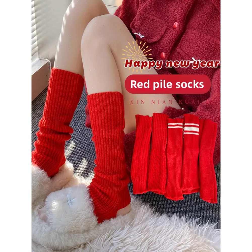 Red Knitted Mid-Calf Sos for Women New Year Luy Year Leg Covers Autumn Winter JK Sle Ankle Sos Flng Blue Valley Brand
Red Knitted Mid-Calf Sos for Women New Year Luy Year Leg Covers Autumn Winter JK Sle Ankle Sos Flng Blue Valley Brand