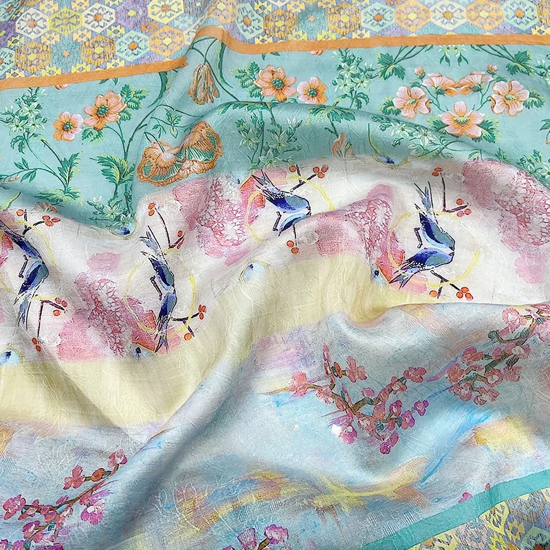 Digital Printing Silk Fabric with Embroidery for Dresses 15 Meter Wide Meter Price Viscose Nylon Material
Digital Printing Silk Fabric with Embroidery for Dresses 15 Meter Wide Meter Price Viscose Nylon Material