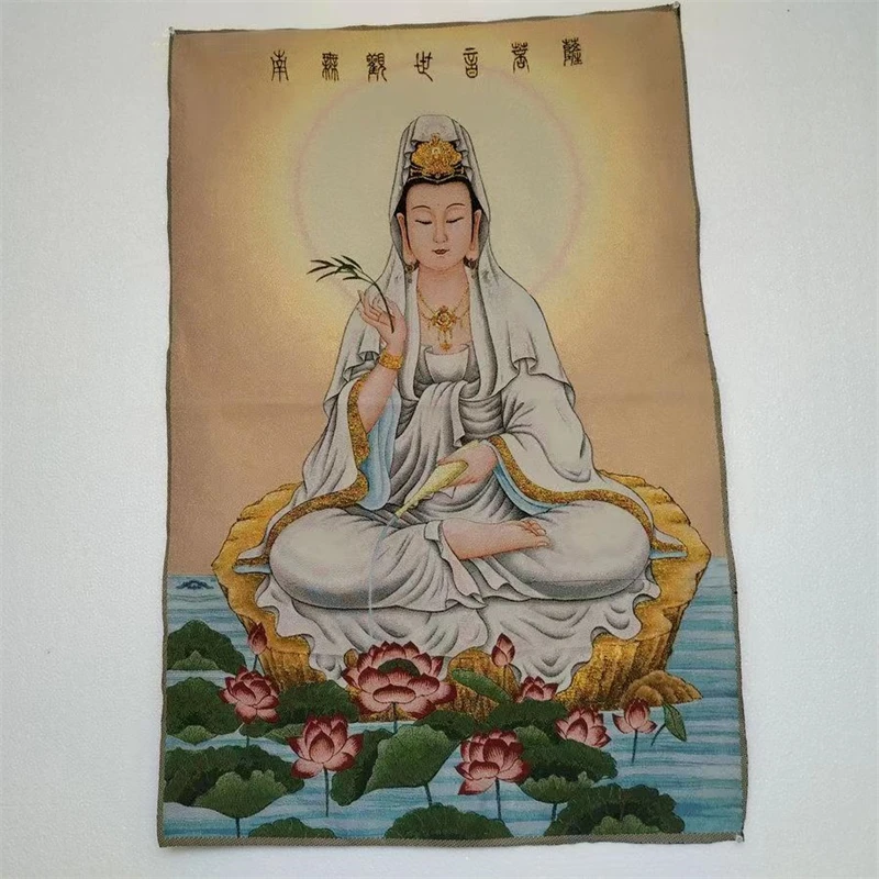 Картина из парчи с вышивкой Thangka, лотос Гуаньинь Бодхисаттва, изысканное украшение для дома, благоприятный
Картина из парчи с вышивкой Thangka, лотос Гуаньинь Бодхисаттва, изысканное украшение для дома, благоприятный