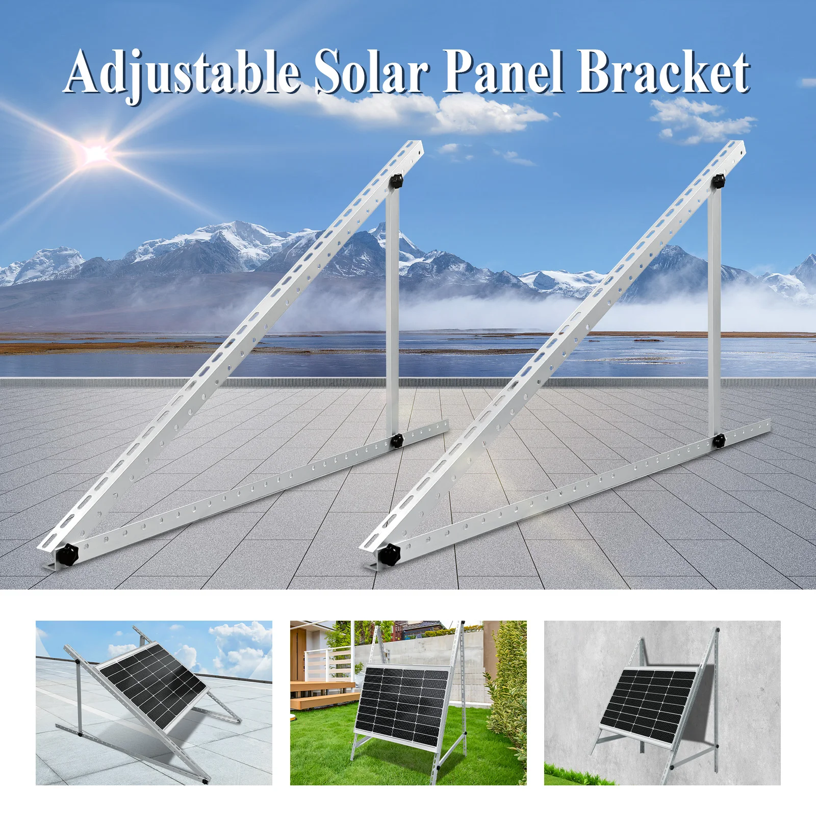 45 Inch Adjustable Solar Panel Racking PV Flat Roof Racking For Any Flat Roof RV Foldable or Controller Kit and Solar Kit