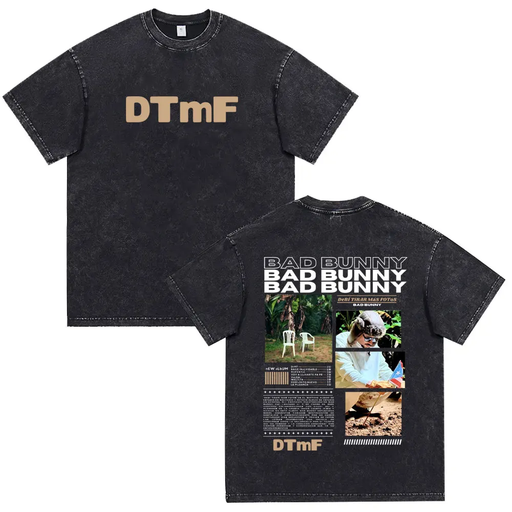 Rapper Bad Bunny Vintage Washed T Shirts DeBi TiRAR MaS FOToS DTMF T-shirts Men Women Clothing Hip Hop Retro Oversized Tee Shirt
Rapper Bad Bunny Vintage Washed T Shirts DeBi TiRAR MaS FOToS DTMF T-shirts Men Women Clothing Hip Hop Retro Oversized Tee Shirt
