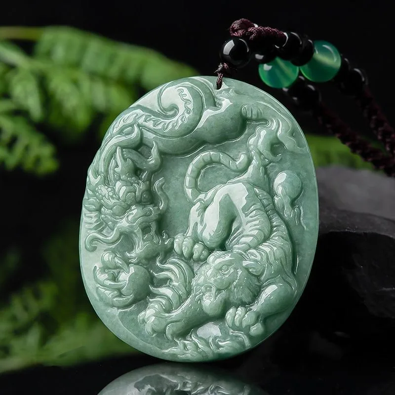 Jade Crouching Tiger Hidden Dragon Pendant Domineering Dragon Tiger Competing Pendant Zodiac Men's and Women's Jade Pendant
Jade Crouching Tiger Hidden Dragon Pendant Domineering Dragon Tiger Competing Pendant Zodiac Men's and Women's Jade Pendant