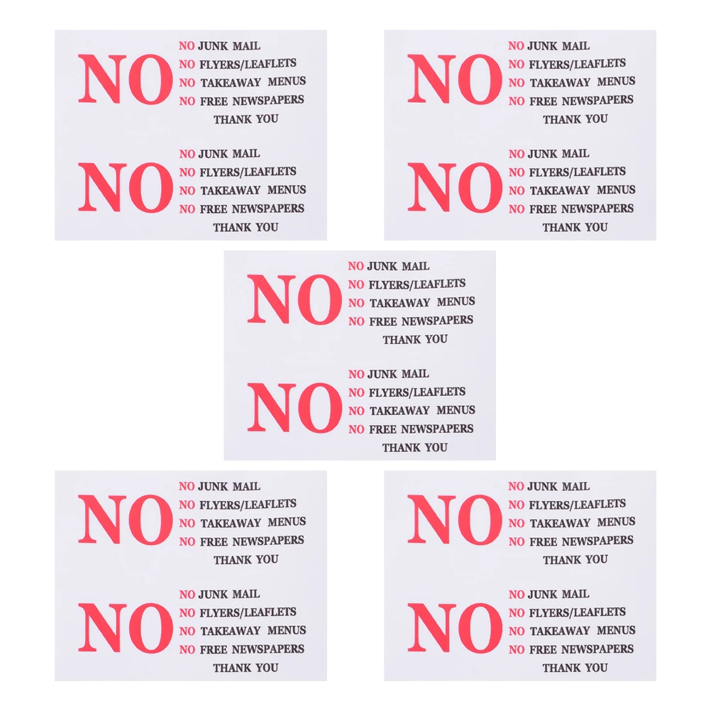 5 Sheets Mailbox Stickers Address Signs Waterproof Decals No Junk Notification Elegant Decorative Adhesive Longlasting
5 Sheets Mailbox Stickers Address Signs Waterproof Decals No Junk Notification Elegant Decorative Adhesive Longlasting