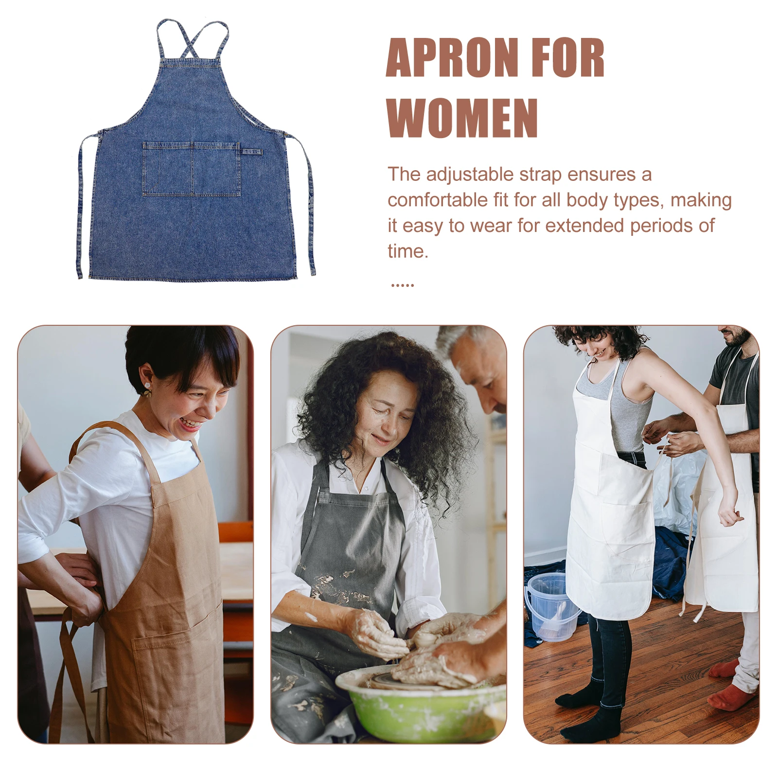 1pc Women Denim Apron With Pocket Kitchen Apron For Cooking Baking Gardening Supply Household Workwear Reusable
1pc Women Denim Apron With Pocket Kitchen Apron For Cooking Baking Gardening Supply Household Workwear Reusable