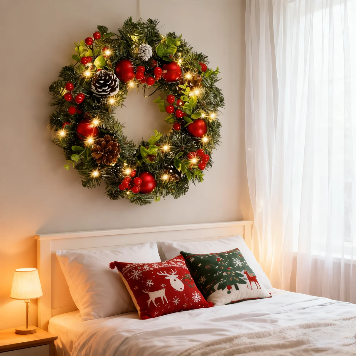 House Red Garland Christmas Decoration Entrance Door Ornament LED PVC Fruit Christmas Wreath Window Door Wall Home Decor Gifts
House Red Garland Christmas Decoration Entrance Door Ornament LED PVC Fruit Christmas Wreath Window Door Wall Home Decor Gifts