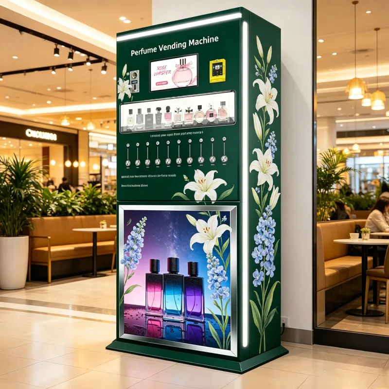 Digital Perfume Vending Machine with Spray Nozzle Sampling and Full Size Fragrance Bottle Sales Wholesale Customized
Digital Perfume Vending Machine with Spray Nozzle Sampling and Full Size Fragrance Bottle Sales Wholesale Customized