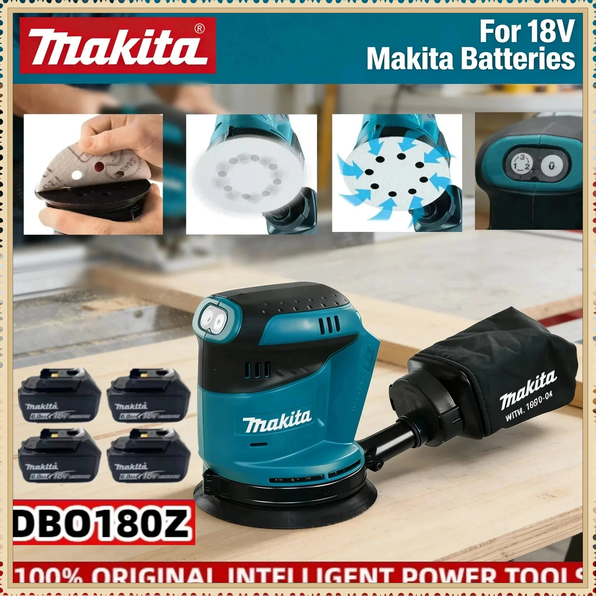 Makita DBO180Z Cordless Rechargeable Disc Brushless Random Orbital Sander Woodworking Sanding Putty Polishing Bare Tool
Makita DBO180Z Cordless Rechargeable Disc Brushless Random Orbital Sander Woodworking Sanding Putty Polishing Bare Tool
