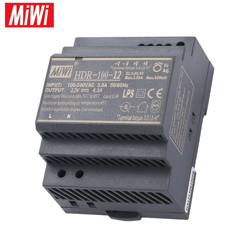 HDR-100W 12V Single Output Transformer Din Rail Switching Power Supplies AC DC Smps Adjustable 
HDR-100W 12V Single Output Transformer Din Rail Switching Power Supplies AC DC Smps Adjustable