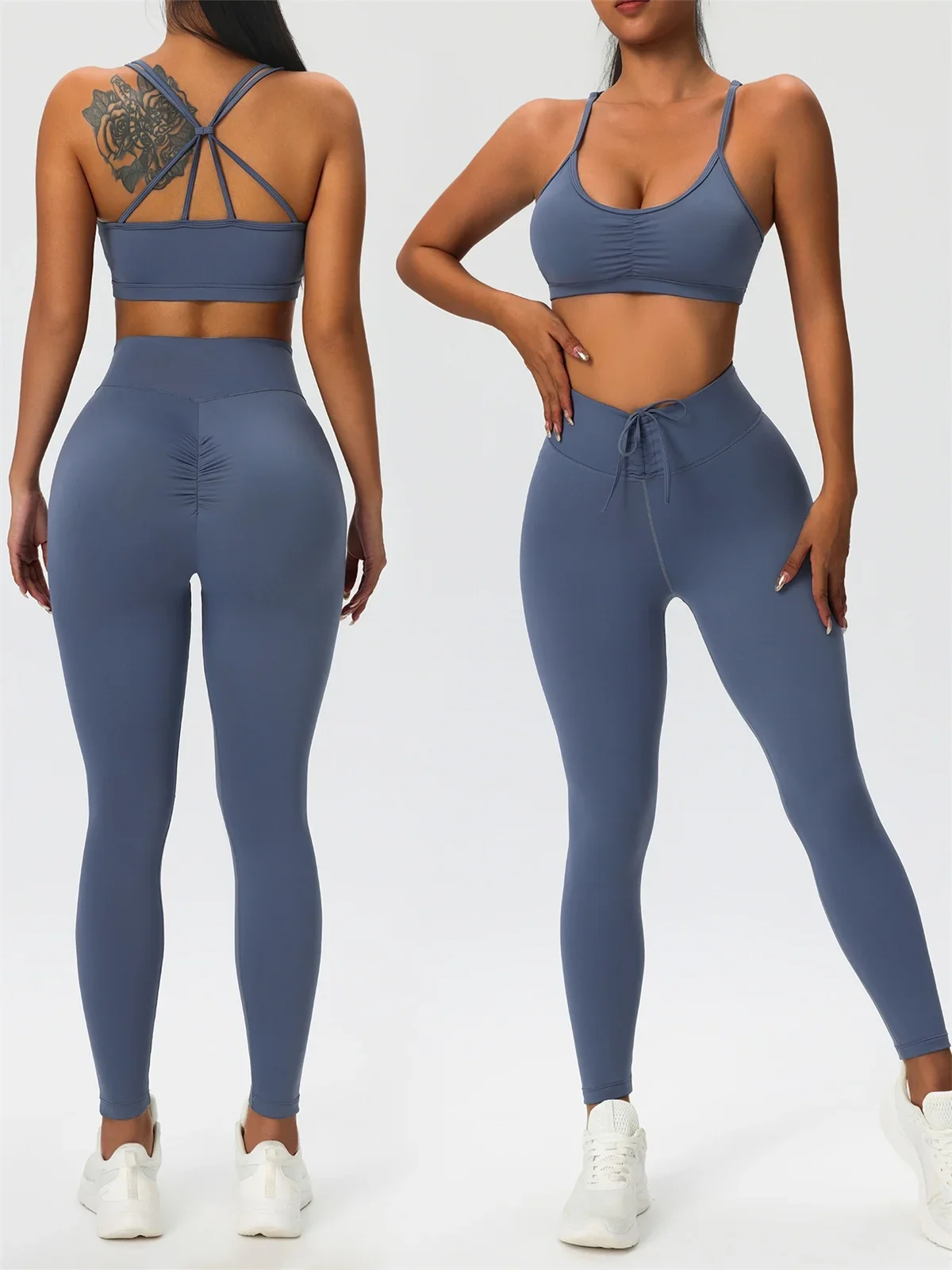 Yoga Set Nude Workout Sets Women Tracksuit Pleate Padded Sport Bra Crop Top Fitness High Waist Drawstring Leggings Running Suit
Yoga Set Nude Workout Sets Women Tracksuit Pleate Padded Sport Bra Crop Top Fitness High Waist Drawstring Leggings Running Suit