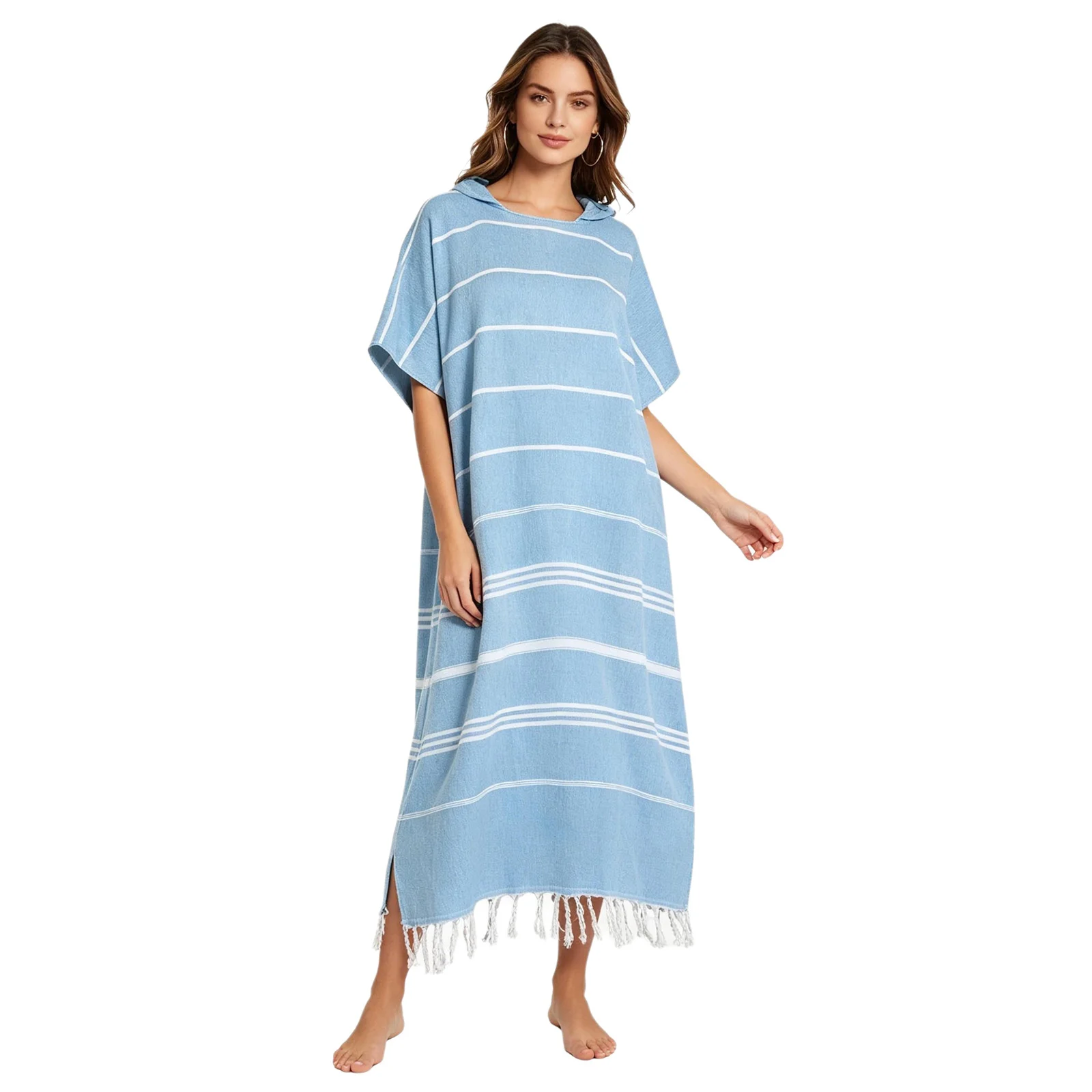 Adults Turkish Striped Hooded Cape Pocket Towel Tassels Changing Robe Wetsuit for Travel Vacation Swimming Hot Spring Surfing
Adults Turkish Striped Hooded Cape Pocket Towel Tassels Changing Robe Wetsuit for Travel Vacation Swimming Hot Spring Surfing