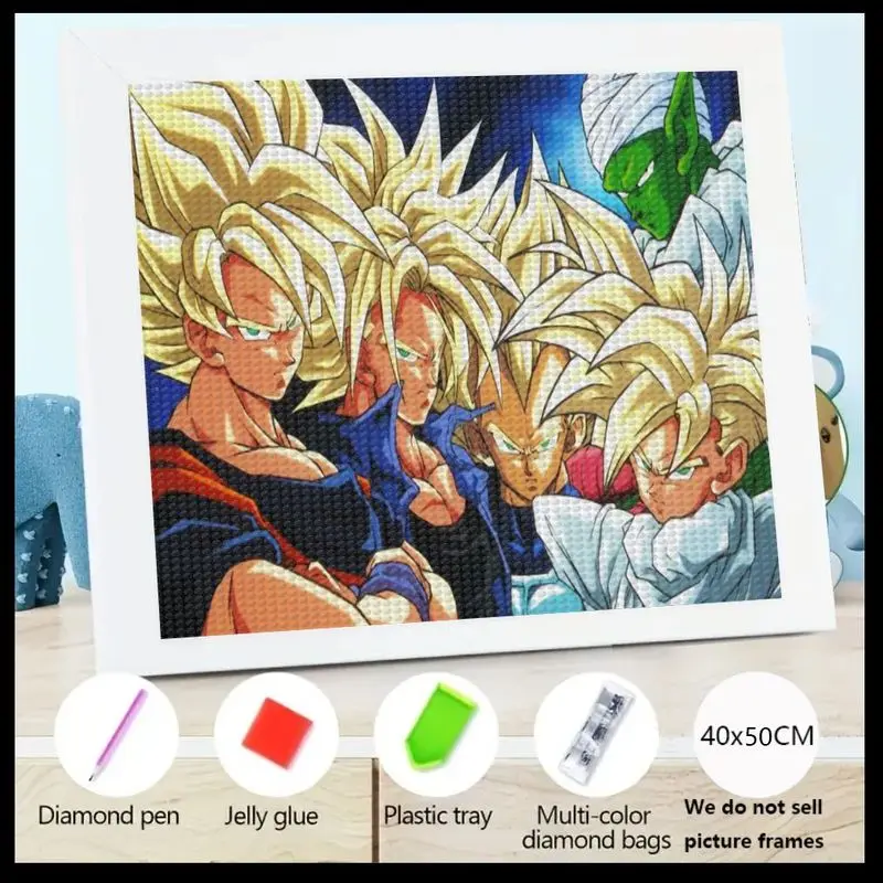 1 шт. 5D DIY Dragon Ball Z аниме Diamond Art Kit, полная дрель Super Saiyan Goku Vegeta Gohan Trunks Goten Piccolo Crystal Rhineston
1 шт. 5D DIY Dragon Ball Z аниме Diamond Art Kit, полная дрель Super Saiyan Goku Vegeta Gohan Trunks Goten Piccolo Crystal Rhineston