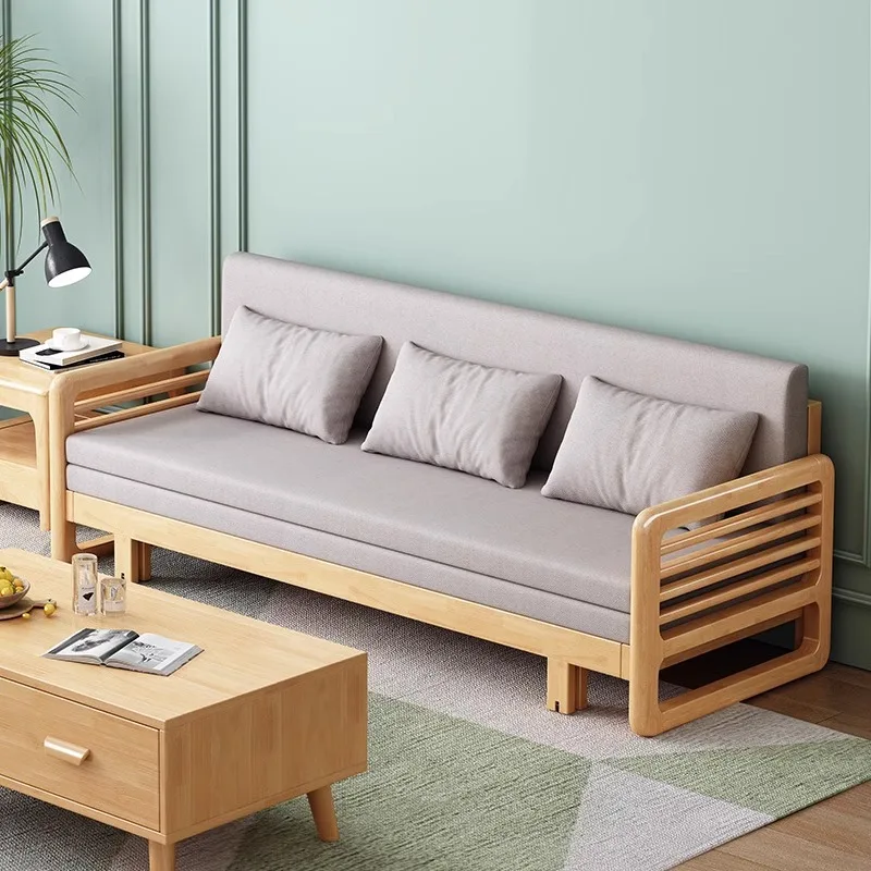 Solid wood sofa bed, small apartment rental room, living room retractable three-seater inline sofa pull-out bed
Solid wood sofa bed, small apartment rental room, living room retractable three-seater inline sofa pull-out bed