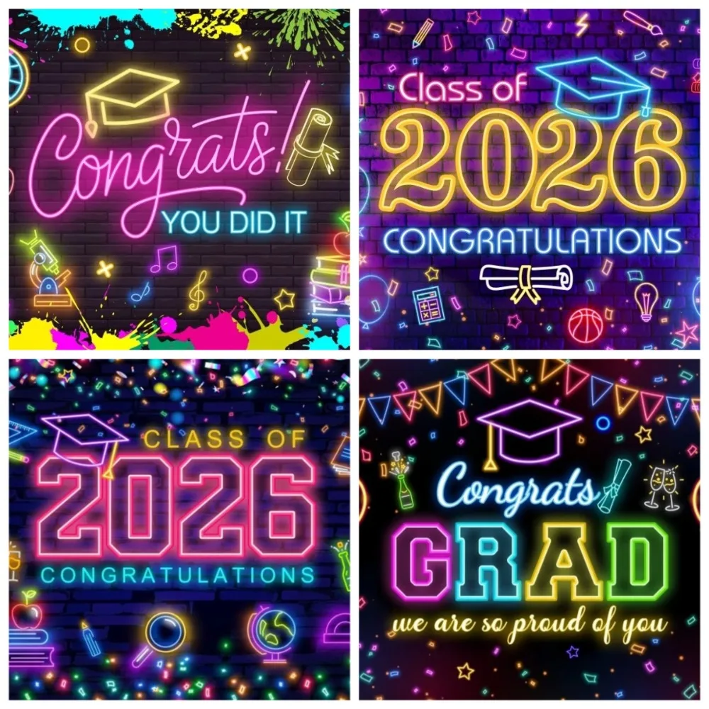 Graffiti Style 2026 Season Graduation Ceremony Neon Banner Background, Classmate Gathering Party Decoration Photography Backdrop
Graffiti Style 2026 Season Graduation Ceremony Neon Banner Background, Classmate Gathering Party Decoration Photography Backdrop