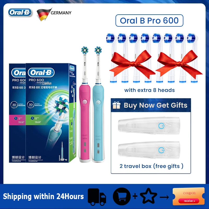 Oral B Pro 600 Electric Toothbrush 3D Deep Clean Teeth Whitening Automatic Timer Rechargeable Tooth Brush Replacement Brush Head
Oral B Pro 600 Electric Toothbrush 3D Deep Clean Teeth Whitening Automatic Timer Rechargeable Tooth Brush Replacement Brush Head