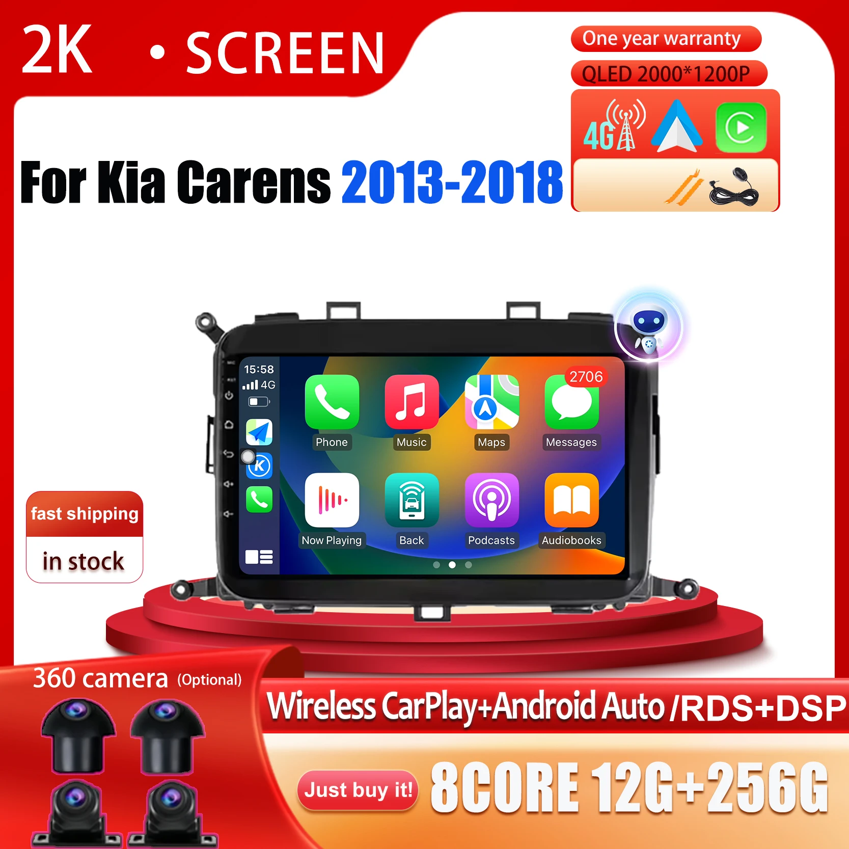 Android 14 Car Radio For Kia Carens 2013 2014 2015 2016 2017 2018 QLED Screen Multimedia Stereo Player WiFi GPS Navigation Tools
Android 14 Car Radio For Kia Carens 2013 2014 2015 2016 2017 2018 QLED Screen Multimedia Stereo Player WiFi GPS Navigation Tools