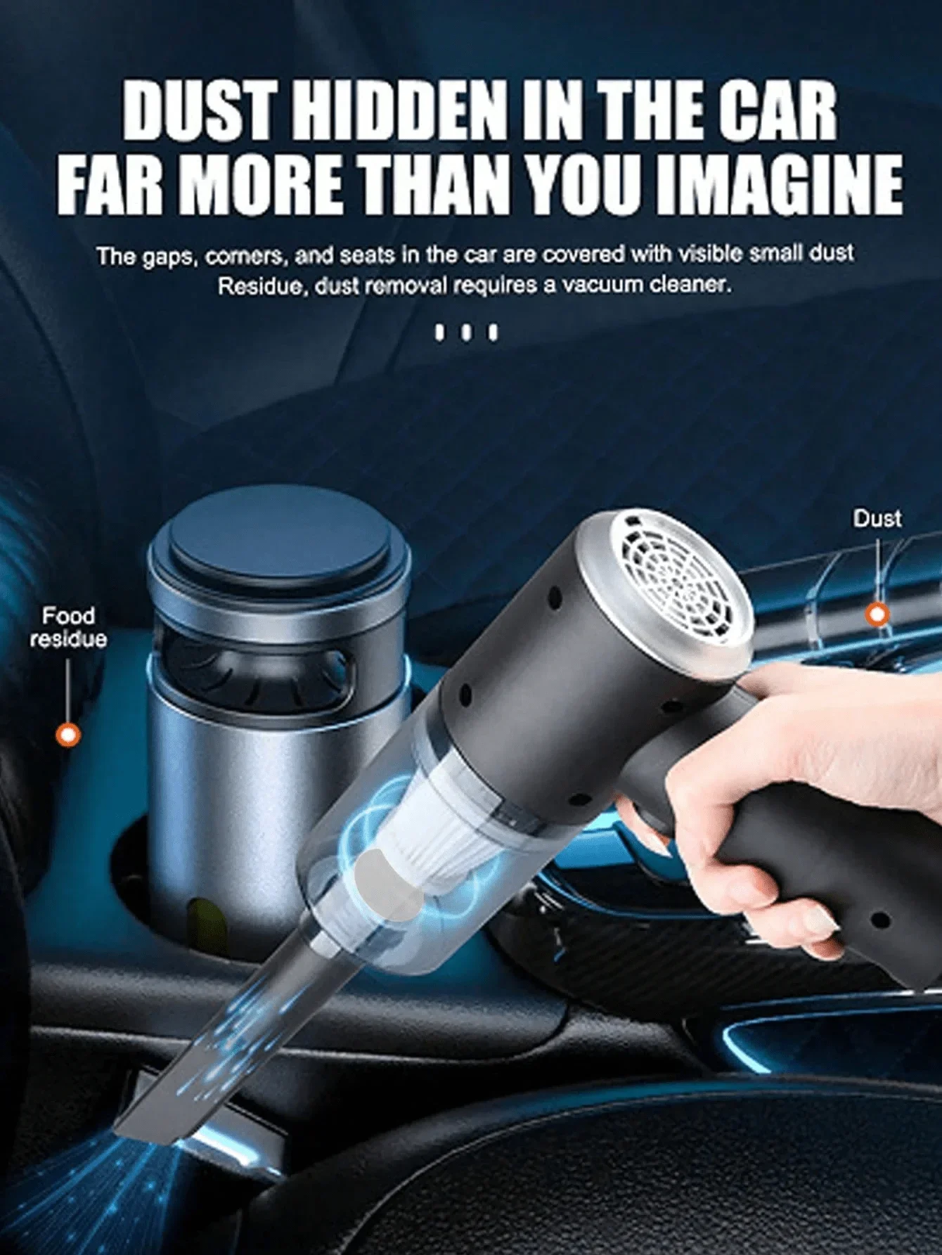Rechargeable Wireless Car Vacuum Cleaner With Dual Filtration Strong Suction Portable Handheld Mini Dust Blower
Rechargeable Wireless Car Vacuum Cleaner With Dual Filtration Strong Suction Portable Handheld Mini Dust Blower