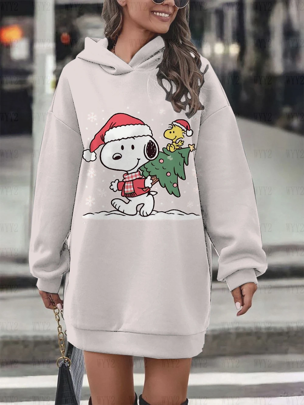 Hot Sale Women's Christmas Snoopy Print Street Fashion Pullover Hoodie Dress Autumn and Winter Comfortable Sweater Dress
Hot Sale Women's Christmas Snoopy Print Street Fashion Pullover Hoodie Dress Autumn and Winter Comfortable Sweater Dress