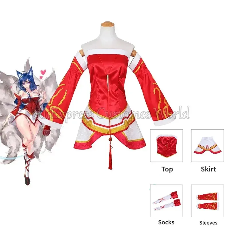 Game Ahri LOL: Ahri Cosplay Costume Champion Nine Tails Wildd Riftt Uniforms Halloween Red Cosplay Clothes For Women
Game Ahri LOL: Ahri Cosplay Costume Champion Nine Tails Wildd Riftt Uniforms Halloween Red Cosplay Clothes For Women